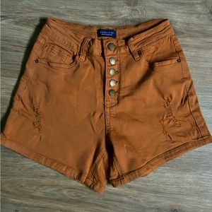 angel kiss burnt orange high rise short